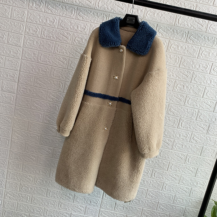 S1902 grain Fur collar overcoat grain Mid length version leather and fur coat 3.9in the Women's clothing/Boutique , Fur category - from Buy2taobao.com to provide professional Taobao agent buy service
