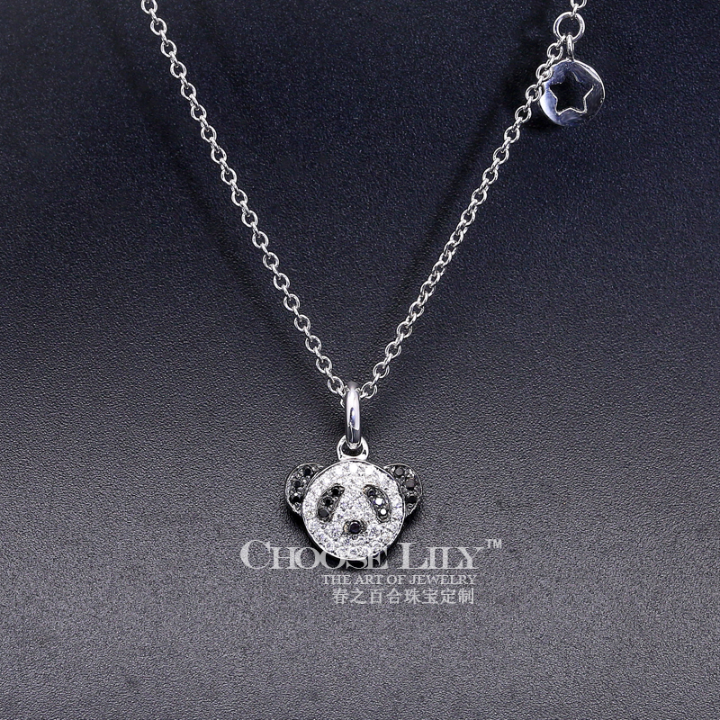 goods in stock /18K Platinum panda Necklace lady Diamonds clavicle fashion lovely Versatile Panda head Pendant Giftsin the Jewelry/Diamond/Jade/Gold , Diamond Jewelry (New) , Choker category - from Buy2taobao.com to provide professional Taobao agent buy service