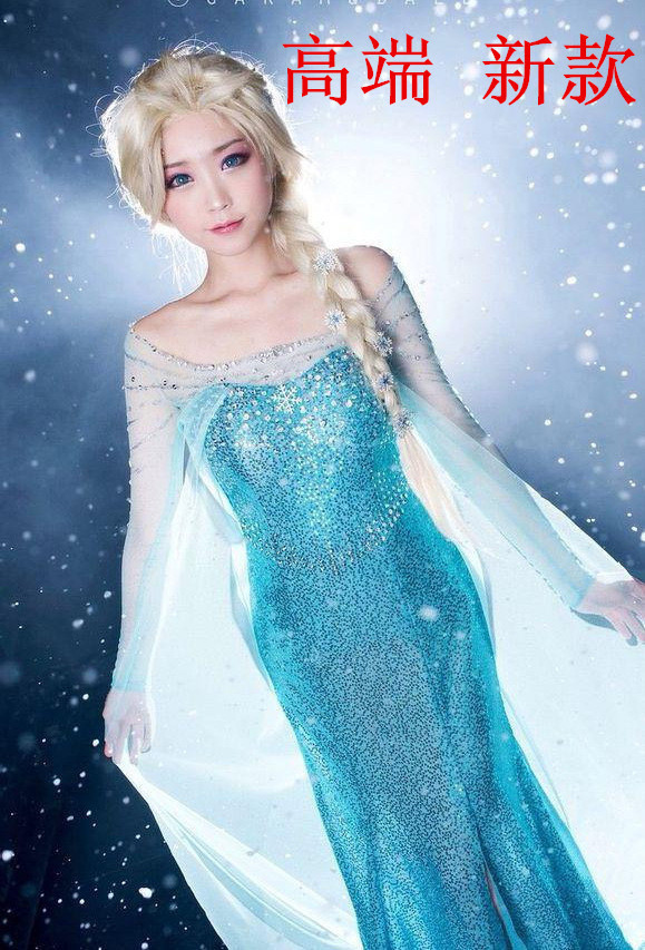 冰雪奇缘艾莎公主裙大人冰雪女王co薄纱拖地舞台演出礼服成人正版在类目 女装/女士精品, 唐装/民族服装/舞台服装, 民族服装/舞台装中 - 来自Buy2taobao.com提供专业的淘宝代购服务