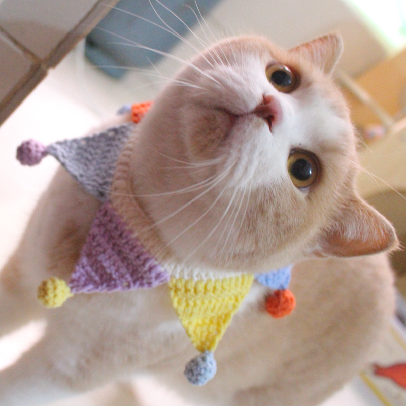 彩色小丑围领猫咪项圈手工宠物饰品可爱猫脖环英短美短布偶猫颈圈|ruв категории животное/Животное питание и принадлежностей, одежды и аксессуаров для домашних животных, шарф - от Buy2taobao.com для оказания профессиональной услуги покупки агента Taobao