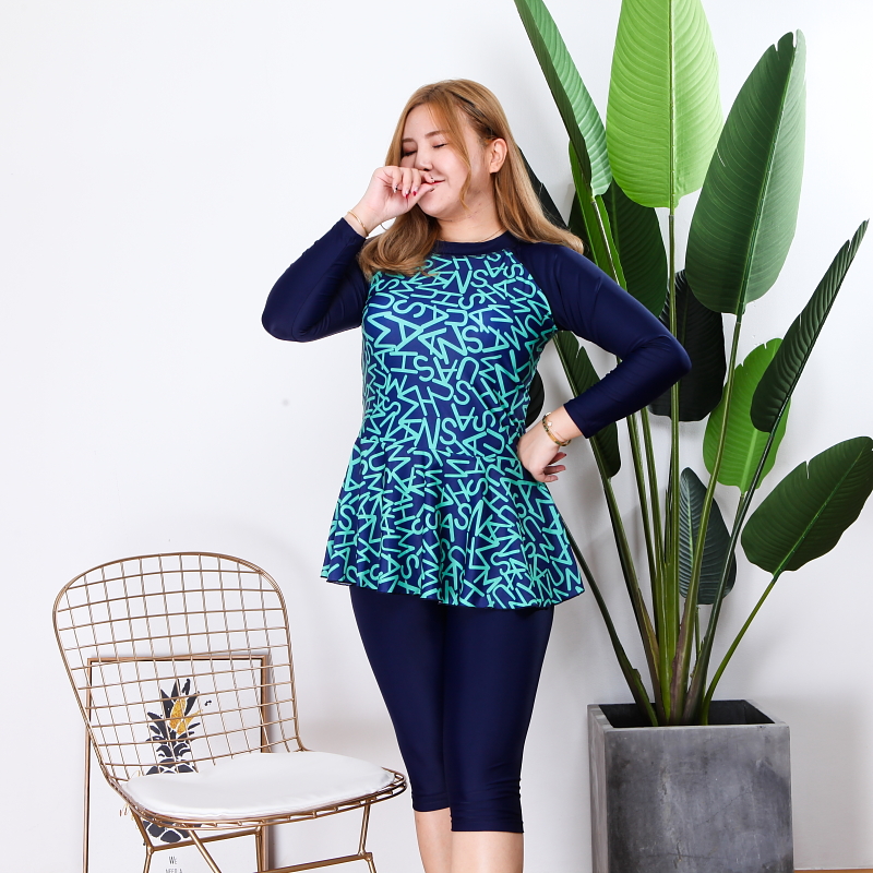 Large Sunscreen Long sleeve Swimming suit mm200 Cover the belly Show thin Sports money Five point pants Fission Hot springsin the Sports/Yoga/Fitness/Fans supplies , Swim , Split swimsuit category - from Buy2taobao.com to provide professional Taobao agent buy service