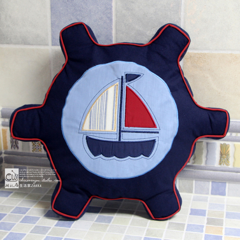 Ocean style Rudder Pillows Cushion canvas Sailing bedding Windows sofa ornament Children's Room a decorationin the Home Fabric , Pillow/Pillow category - from Buy2taobao.com to provide professional Taobao agent buy service