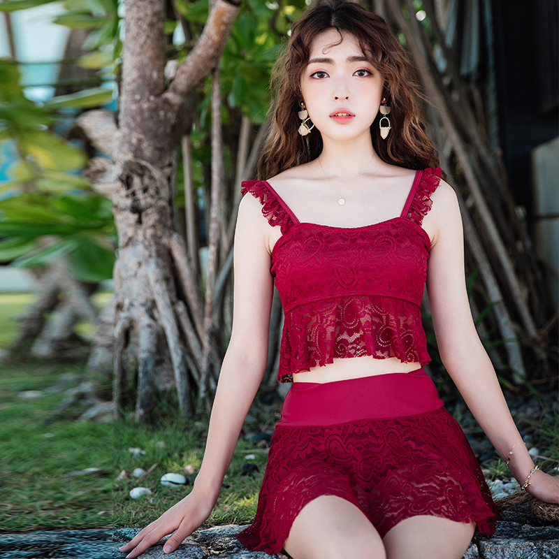 Fission Bikini Flat angle Skirt Swimsuit Steel prop Size Gather Swimming suit Show thin Lace girl Swimwearin the Sports/Yoga/Fitness/Fans supplies , Swim , Split swimsuit category - from Buy2taobao.com to provide professional Taobao agent buy service
