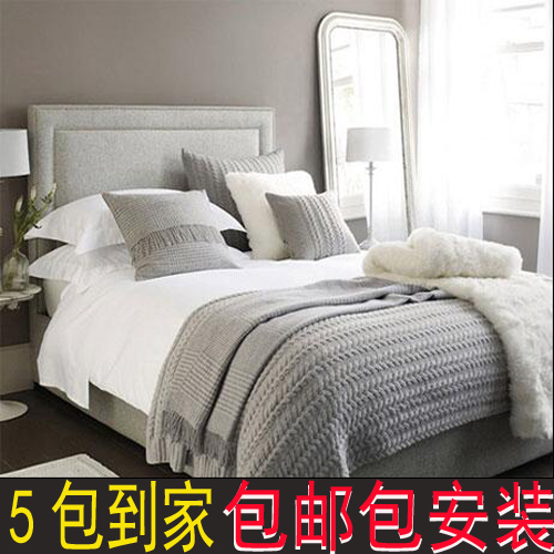 实木床 布艺床 软包床 欧式双人床1.8美式乡村床小户型单人床方床|ruв категории жилой мебели, кровать класса, ткань кровать - от Buy2taobao.com для оказания профессиональной услуги покупки агента Taobao