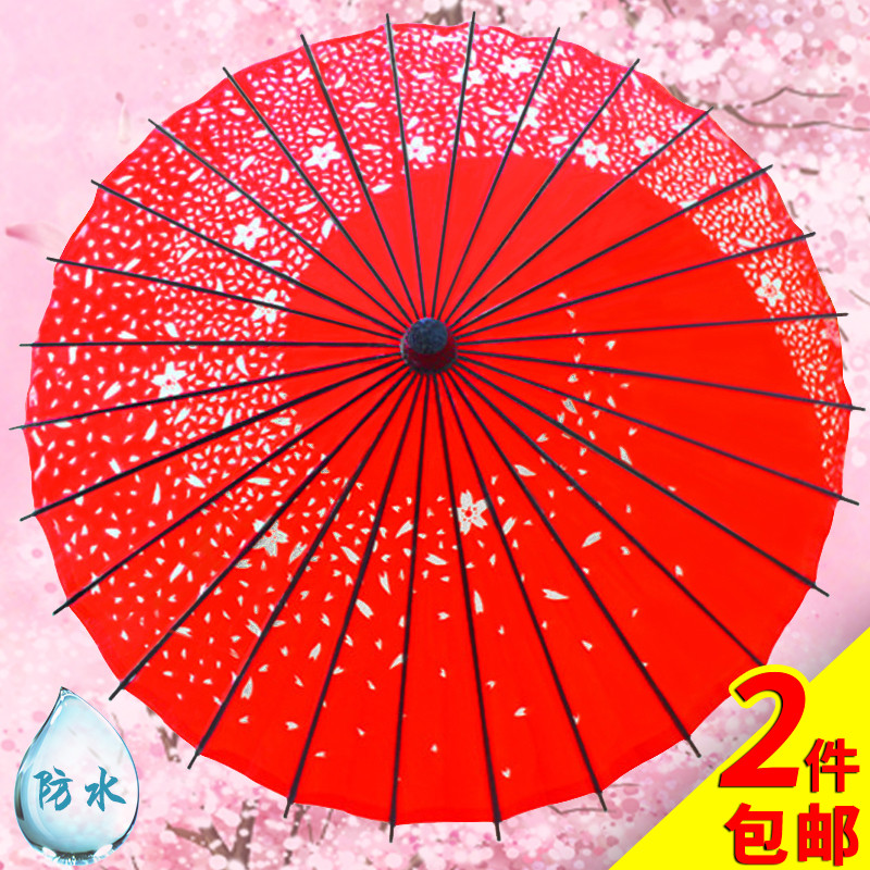 红色樱花伞小桐油伞油纸伞古典江南防雨晒实用道具装饰伞古典手工在类目 家居饰品, 工艺伞中 - 来自Buy2taobao.com提供专业的淘宝代购服务