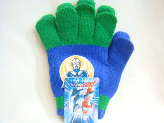 ULTRAMAN (鹹蛋超人) 毛線針織手套/藍綠 日本製(QRA)71W X90606|ruв категории Детская одежда, шляпа/шарф/маска/перчатки/наушники/ноги рукав, перчатки - от Buy2taobao.com для оказания профессиональной услуги покупки агента Taobao
