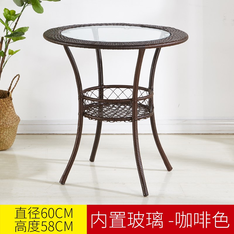 简易钢化玻璃圆桌子阳台小茶几圆形藤编茶桌客厅简约小户型圆桌子|msdalam kategori perabot kediaman, beberapa kategori, meja teh - dari Buy2taobao.com untuk memberikan perkhidmatan ejen Taobao profesional membeli