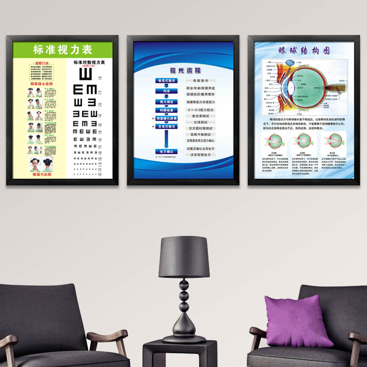验光流程图挂画眼科知识医院配镜海报爱眼宣传画眼镜眼镜店装饰现|ruв категории Домашний быт, декоративная живопись, современные декоративные картины - от Buy2taobao.com для оказания профессиональной услуги покупки агента Taobao