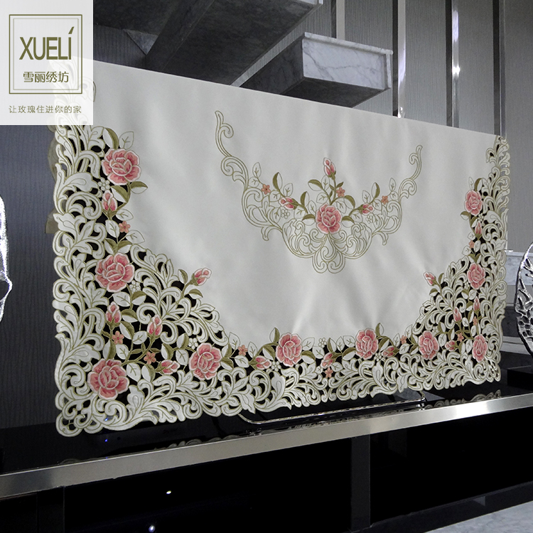 high-grade Luxurious Countryside Fabric art Embroidery European style Chinese style LCD TV Dust cover Red rose Polein the Home Fabric , Dust protection cover , TV cover category - from Buy2taobao.com to provide professional Taobao agent buy service