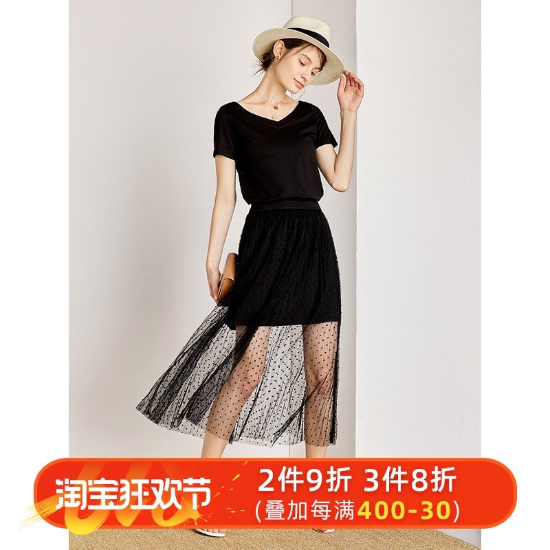 西嘉 性感神秘大长腿!黑色波点半身裙女中长款透视a字网纱裙子在类目 女装/女士精品, 半身裙中 - 来自Buy2taobao.com提供专业的淘宝代购服务