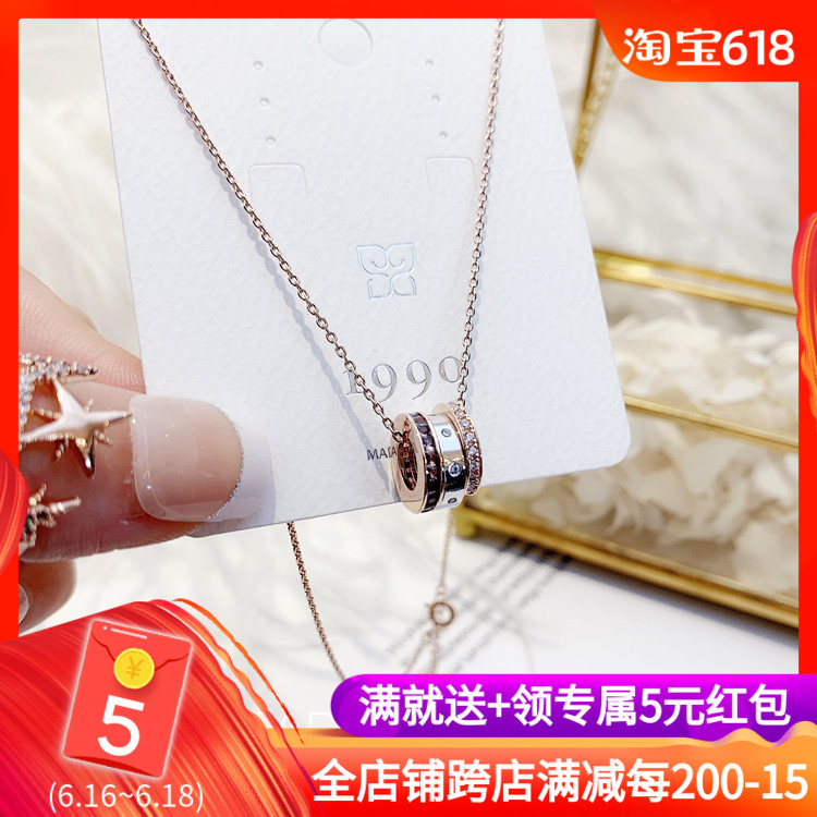 new pattern the republic of korea East 1990 Diamond zircon Three times ring circle Sterling Silver Necklace clavicle KN5953in the Accessories/Fashion Jewelry, Necklace category - from Buy2taobao.com to provide professional Taobao agent buy service