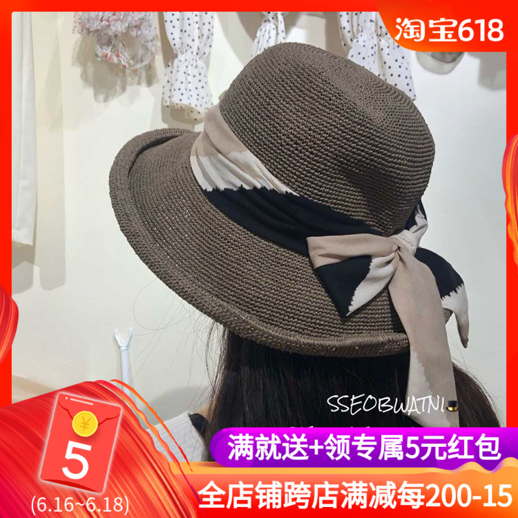 新款韩国进口东大门帽子后飘带蝴蝶结系带卷边草帽帽檐可凹M010|ruв категории Аксессуары, шляпа - от Buy2taobao.com для оказания профессиональной услуги покупки агента Taobao