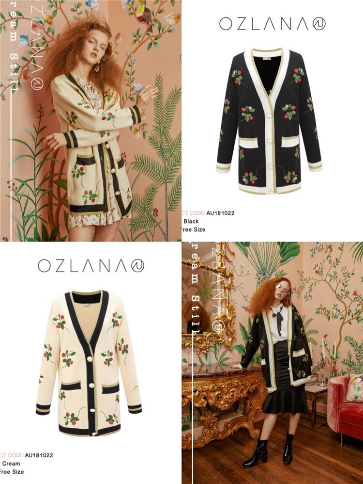 澳洲OZLANA秋冬限定树莓桑葚果刺绣珍珠扣羊毛长款开衫|msdalam kategori Butik wanita / wanita, sweater bulu - dari Buy2taobao.com untuk memberikan perkhidmatan ejen Taobao profesional membeli