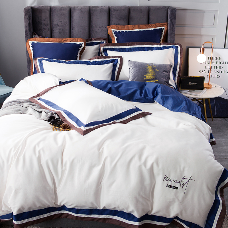 pure cotton thickening Cotton 60s American style Solid Simplicity Brushed Four piece suit Autumn and winter Quilt cover Bedclothesin the Bedclothes , Bedding Sets/Family of four/Multiple sets of category - from Buy2taobao.com to provide professional Taobao agent buy service