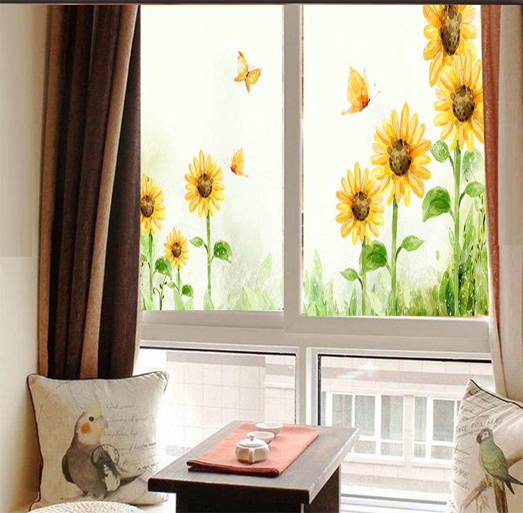 customized Sunflower butterfly Flying outdoors window Static electricity Glass Sticker Stickers wardrobe Sliding doorin the Home accessories , Stickers , Wardrobe Post category - from Buy2taobao.com to provide professional Taobao agent buy service