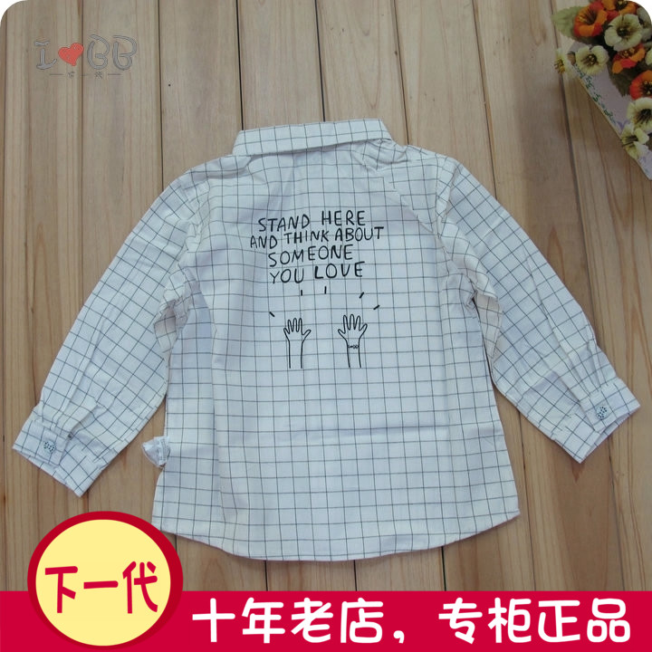 春裝下壹代正品男孩白色襯衫長袖純棉格子開衫襯衣簡約運動全開衣在類目 童裝/嬰兒裝/親子裝, 襯衫中 - 來自Buy2taobao.com提供專業的淘寶代購服務