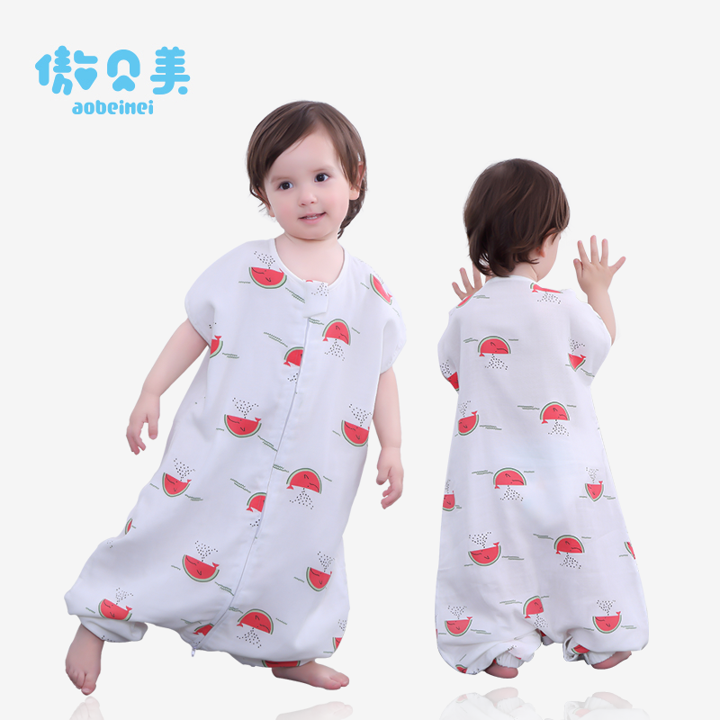 婴儿纱布睡袋春夏季分腿纯棉防踢被儿童宝宝背心无袖2018新品|ruв категории подгузник/шампунь/вскармливать/тележка кроватью, спальный мешок/мат/подушка/кровать, спальный мешок/анти - удар был - от Buy2taobao.com для оказания профессиональной услуги покупки агента Taobao