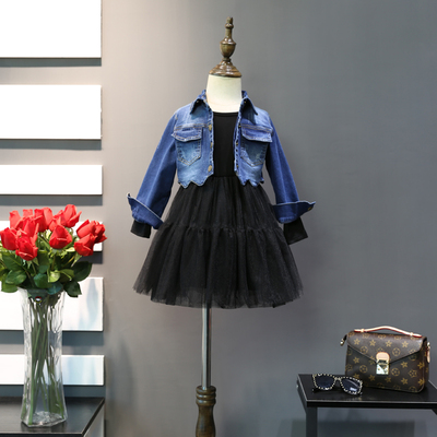 女童秋装套装2017新款洋气儿童两件套牛仔女孩韩版潮童春秋季衣服