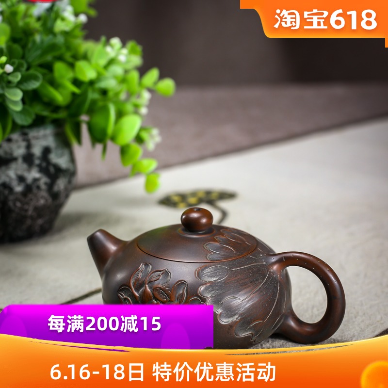 笑哈堂周宇蛟 如莲如玉 纯手工钦州坭兴陶大师扁西施茶壶紫砂工艺在类目 餐饮具, 茶具, 功夫茶具中 - 来自Buy2taobao.com提供专业的淘宝代购服务