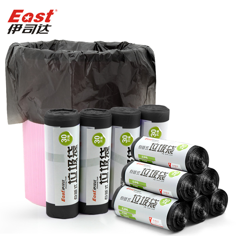 East/伊司達家用垃圾袋加厚黑色壹次性中大號塑料袋10卷50*60CM在類目 家庭/個人清潔工具, 家務/地板清潔用具, 垃圾袋中 - 來自Buy2taobao.com提供專業的淘寶代購服務