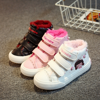 回力童鞋2018秋冬季儿童加绒棉鞋小童宝宝鞋男女童运动鞋加厚短靴