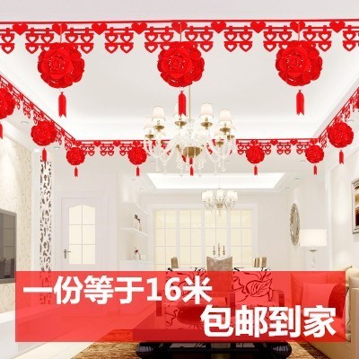 Marriage room Jacquard marry decorate Supplies Non-woven fabric Hi word Pendants A new house a living room arrangement wedding scene Packagein the Festive supplies/Gift , Garland category - from Buy2taobao.com to provide professional Taobao agent buy service