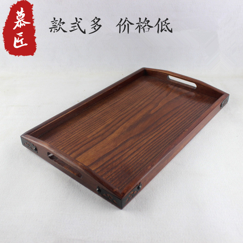 木托盘茶盘具茶托盘木盘咖啡盘子复古大号实木质制餐盘长方形平盘|msdalam kategori pinggan mangkuk, set teh, dulang teh - dari Buy2taobao.com untuk memberikan perkhidmatan ejen Taobao profesional membeli
