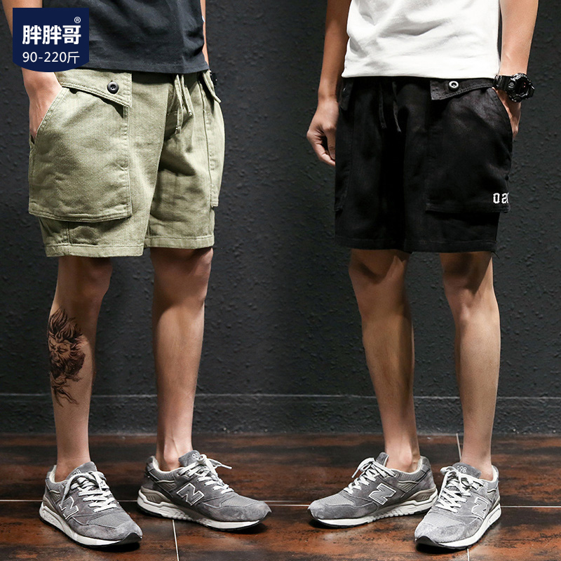 2019夏季休闲裤工装短裤男士大码宽松运动五分裤韩版潮流胖男裤子在类目 男装, 休闲裤中 - 来自Buy2taobao.com提供专业的淘宝代购服务