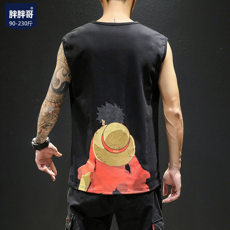 胖胖哥2019夏季印花无袖背心男士加肥大码薄款T恤韩版潮胖子男装|ruв категории Мужская одежда, жилет/жилет - от Buy2taobao.com для оказания профессиональной услуги покупки агента Taobao