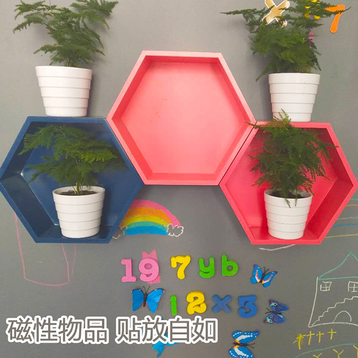磁性黑板绿板贴六边形置物架简约白板背景墙装饰架壁挂墙面隔板框|msdalam kategori Aksesori rumah, pelekat, Pelekat dinding - dari Buy2taobao.com untuk memberikan perkhidmatan ejen Taobao profesional membeli
