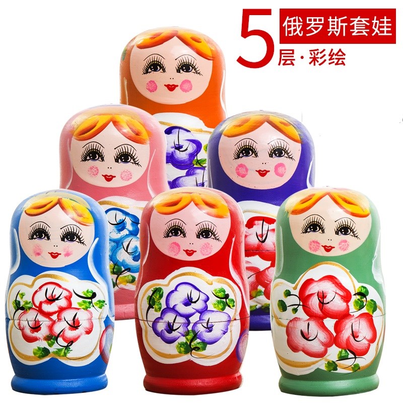 5层儿童俄罗斯套娃正版玩具 木质女生中国娃娃多层生日|msdalam kategori Ciri-ciri kraftangan, Crafts luar negara, istimewa Rusia - dari Buy2taobao.com untuk memberikan perkhidmatan ejen Taobao profesional membeli