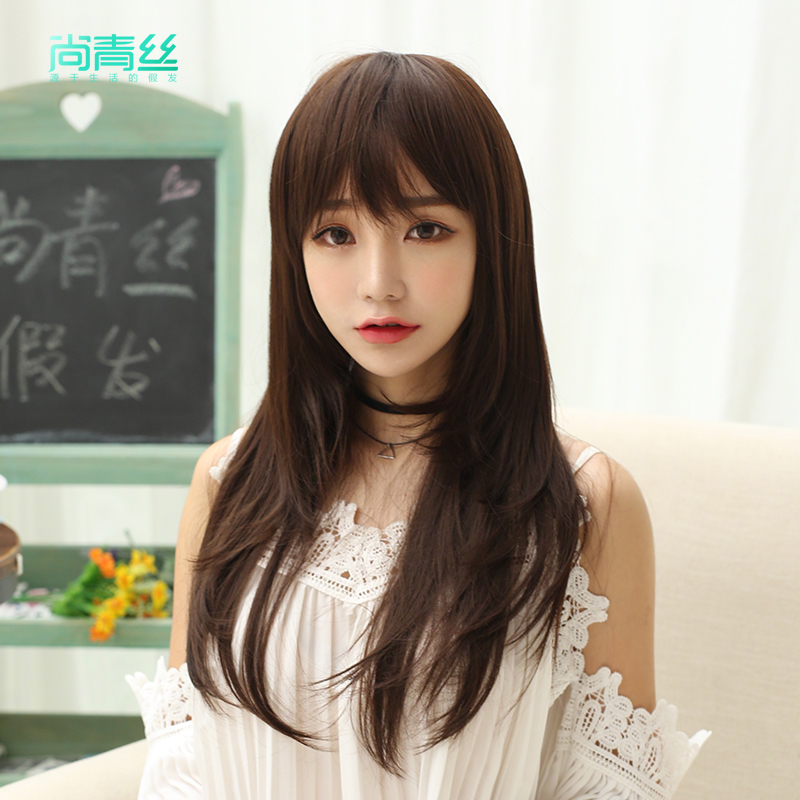 尚青丝假发女长直发网红同款长发垂顺自然逼真斜刘海整顶假发|ruв категории кондиционер для волос/парик, парик, весь парик - от Buy2taobao.com для оказания профессиональной услуги покупки агента Taobao