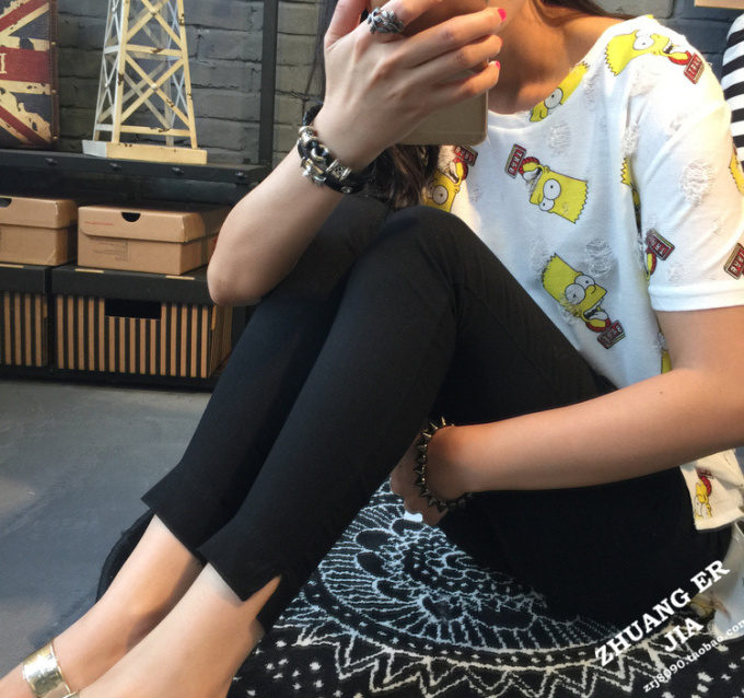 the republic of korea customized the republic of korea quality goods Spring and summer new pattern Large Exorcism Nine points Split ends Leggings Pencil Pantsin the Women's clothing/Boutique , Pants , Leggings category - from Buy2taobao.com to provide professional Taobao agent buy service