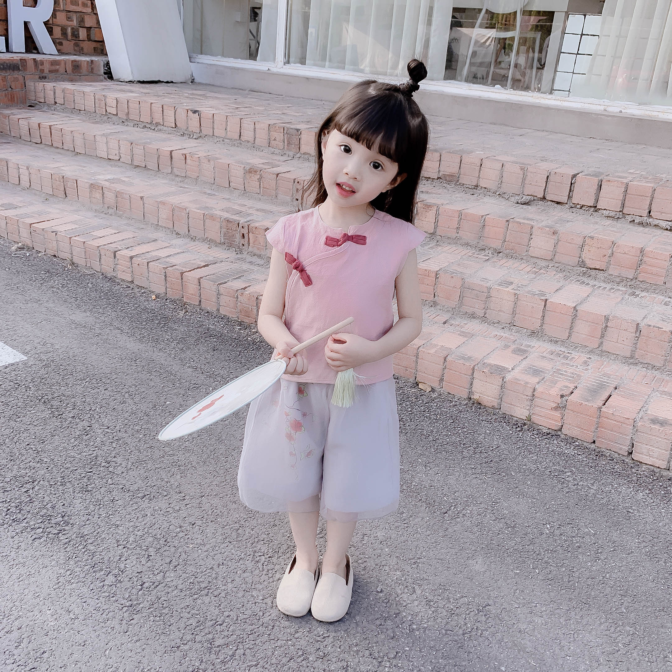 儿童汉服套装夏季新款民族风女童中国风唐装宝宝复古阔腿裤两件套|ruв категории Детская одежда, костюм - от Buy2taobao.com для оказания профессиональной услуги покупки агента Taobao