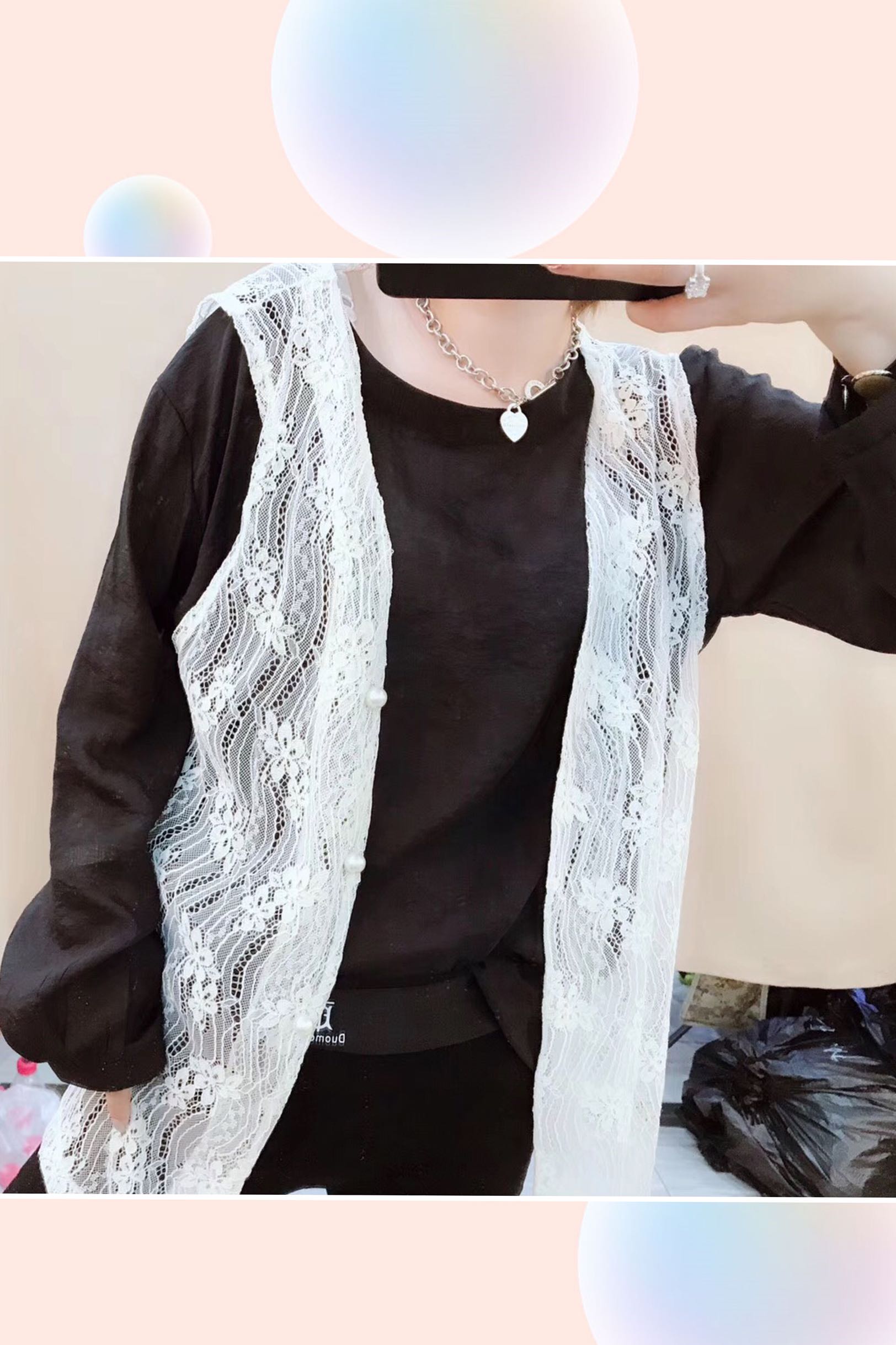 fat mm2019 new pattern new pattern Lace Vest Ice Silk Base coat Two piece set Outside the ride Hollow fashion suitin the Women's clothing/Boutique , Maga category - from Buy2taobao.com to provide professional Taobao agent buy service