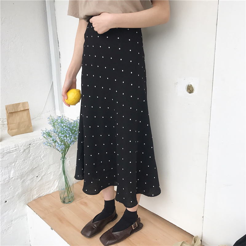 Red crown spring clothes Retro Wave skirt Paige Versatile fish tail Mid length version Type A Dotin the Women's clothing/Boutique , Skirts category - from Buy2taobao.com to provide professional Taobao agent buy service