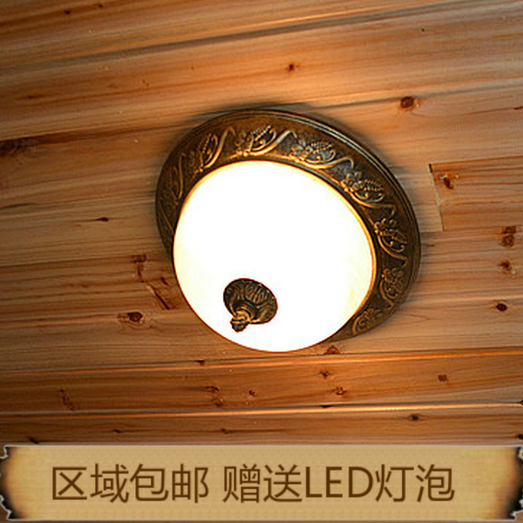 European style Retro Iron art Ceiling lamp disk Aisle Corridor balcony Restaurant circular bedroom Glass register and obtain a residence permit lamps and lanternsin the Decoration main material , Lamps , Ceiling category - from Buy2taobao.com to provide professional Taobao agent buy service