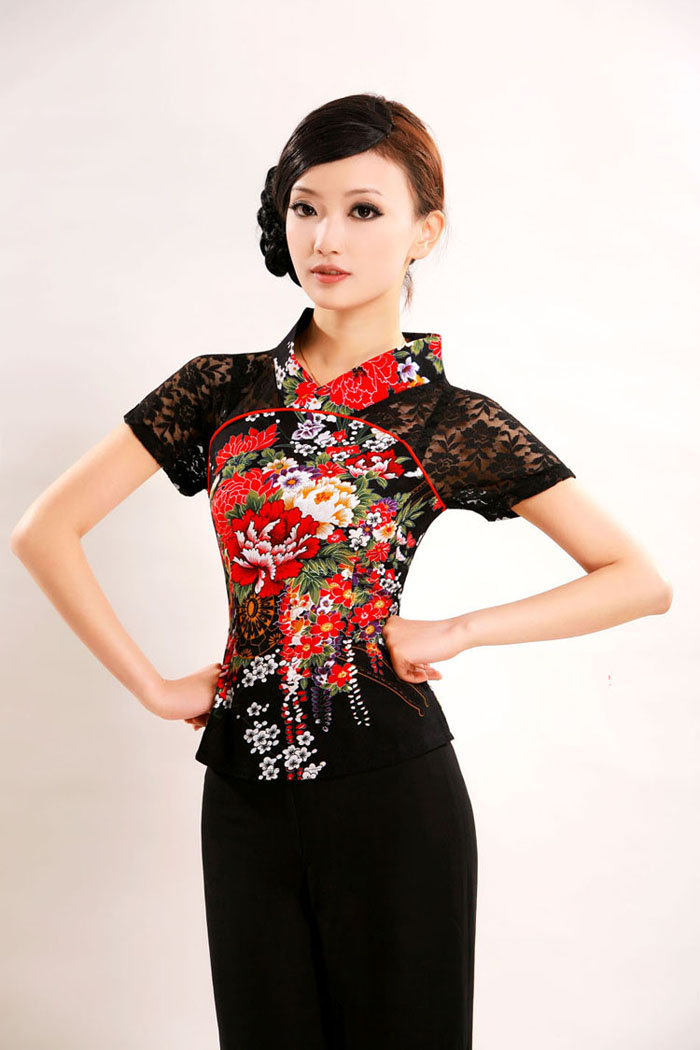旗袍上衣女棉麻唐装短袖上衣蕾丝中式t恤修身民族风夏复古短旗袍在类目 女装/女士精品, 唐装/民族服装/舞台服装, 唐装/中式服装, 上衣中 - 来自Buy2taobao.com提供专业的淘宝代购服务