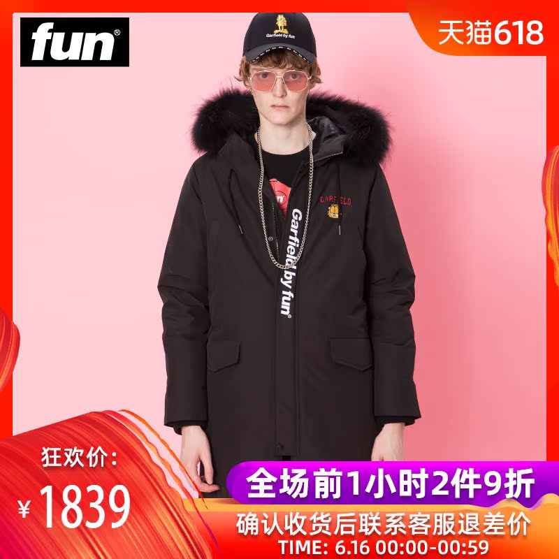 Fun2018 international Chaopai winter new pattern Garfield coat Easy leisure time fashion Trend Men's Down Jacketsin the Men's clothing, Down category - from Buy2taobao.com to provide professional Taobao agent buy service