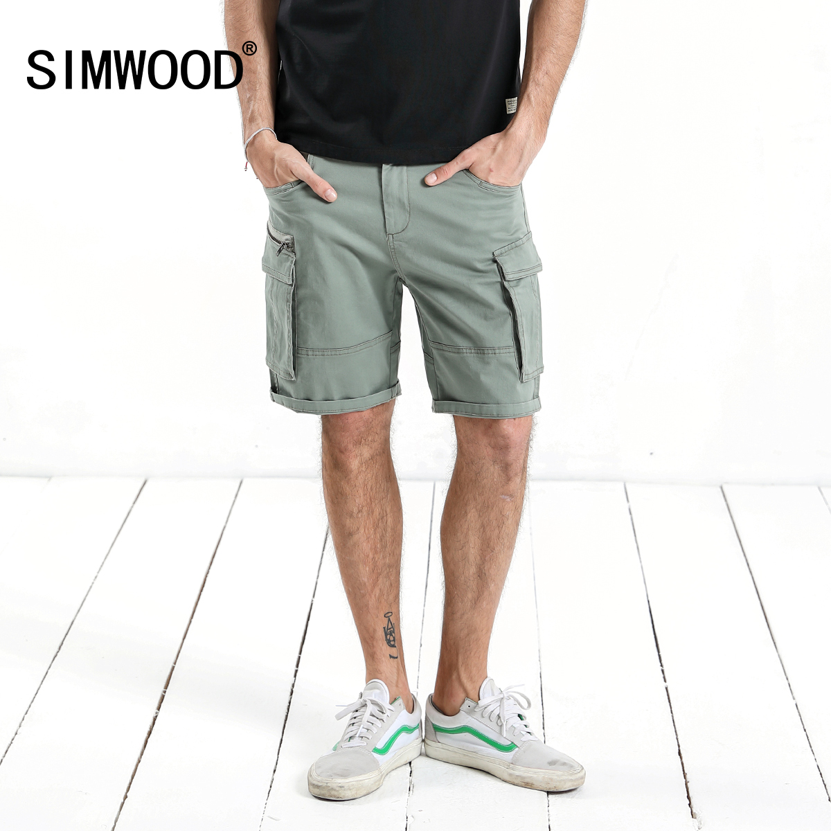 Simwood简木男装夏季新款男士多袋工装短裤休闲微弹洗染五分短裤|msdalam kategori Pakaian Lelaki, seluar santai - dari Buy2taobao.com untuk memberikan perkhidmatan ejen Taobao profesional membeli