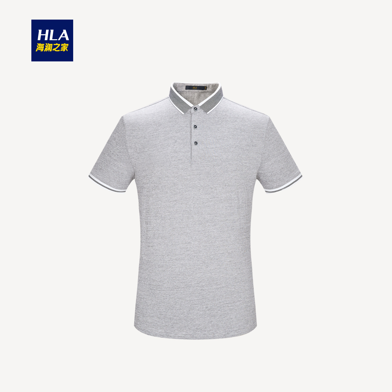 HLA/海澜之家丝光棉舒适短袖T恤2018夏季新品别致短袖polo男