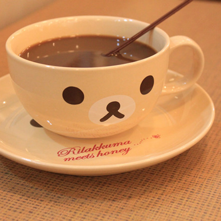 Rilakkuma輕松熊超可愛陶瓷卡通水杯馬克杯牛奶杯咖啡杯配碟套裝在類目 餐飲具, 咖啡器具, 咖啡杯中 - 來自Buy2taobao.com提供專業的淘寶代購服務