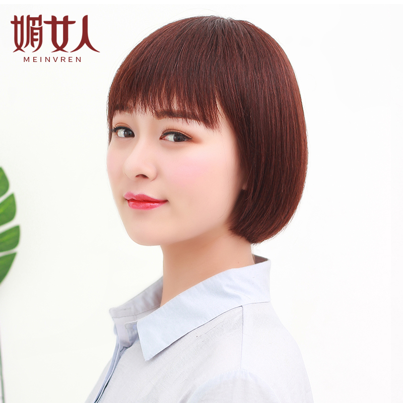 中老年人真发假发女短发bobo头内扣送妈妈减龄自然真人发丝波波头|ruв категории кондиционер для волос/парик, парик, весь парик - от Buy2taobao.com для оказания профессиональной услуги покупки агента Taobao
