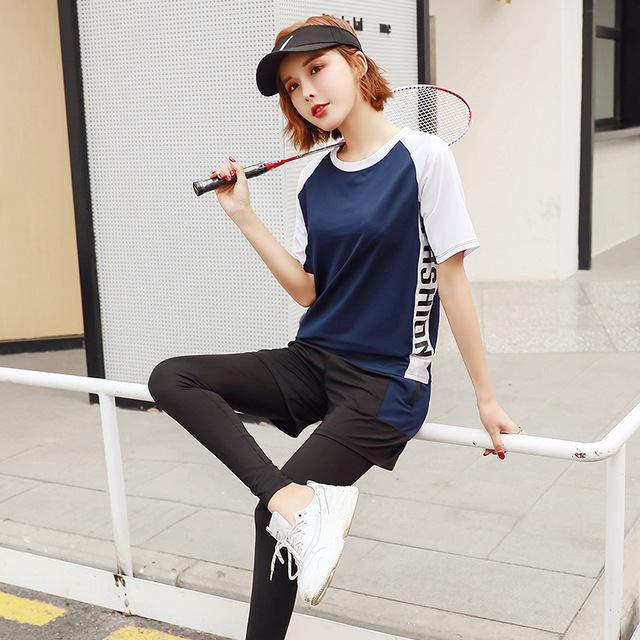 2019春夏季瑜伽服套装女拼色运动四件套打球跑步时尚健身服大码|msdalam kategori sukan/Yoga/kecergasan/bekalan peminat, Yoga, pakaian Yoga - dari Buy2taobao.com untuk memberikan perkhidmatan ejen Taobao profesional membeli