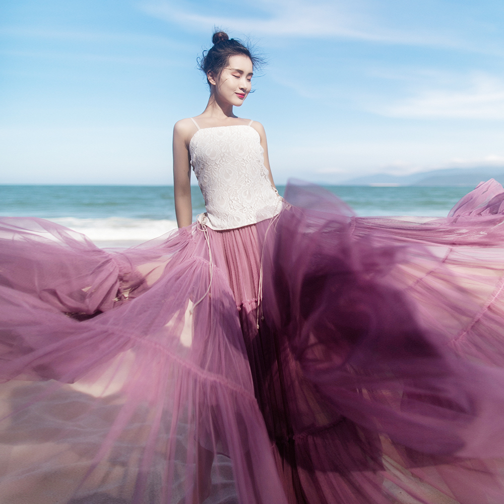 棉麻记2019夏装新品长裙复古网纱蓬蓬裙半身裙百褶裙女裙子沙滩裙在类目 女装/女士精品, 半身裙中 - 来自Buy2taobao.com提供专业的淘宝代购服务