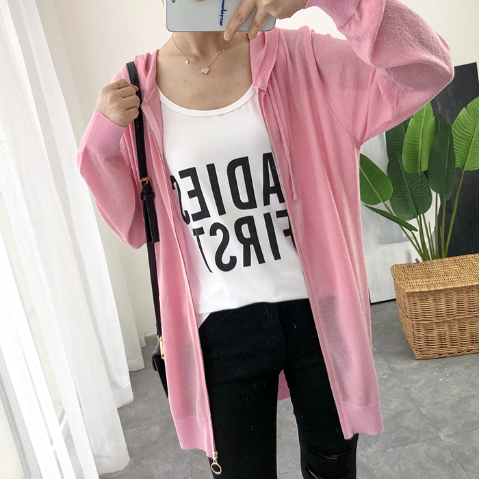 Lin family big yards Chest 108-166 2019 new pattern Sparkling Vitality Bright silk knitting Hooded Sunscreen Cardiganin the Women's clothing/Boutique , Large size women category - from Buy2taobao.com to provide professional Taobao agent buy service