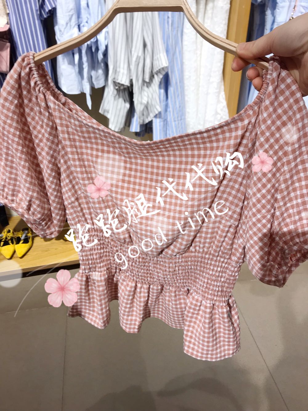 Mjstyle/topfeeling夏装一字肩黑白格子收腰显瘦女上衣619310030在类目 女装/女士精品, 蕾丝衫/雪纺衫中 - 来自Buy2taobao.com提供专业的淘宝代购服务
