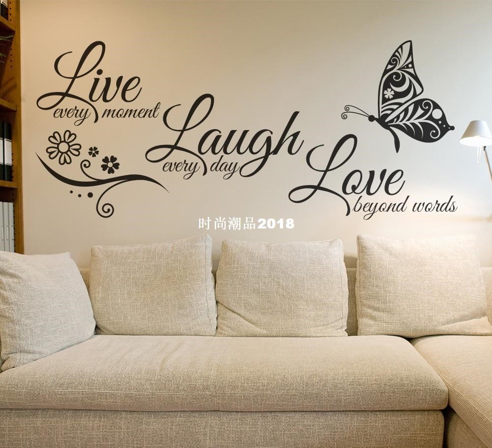 Live Laugh Love Butterfly Flower Wall Art Sticker Modern Walin the Home accessories , Creative Jewelry , Solar dolls category - from Buy2taobao.com to provide professional Taobao agent buy service