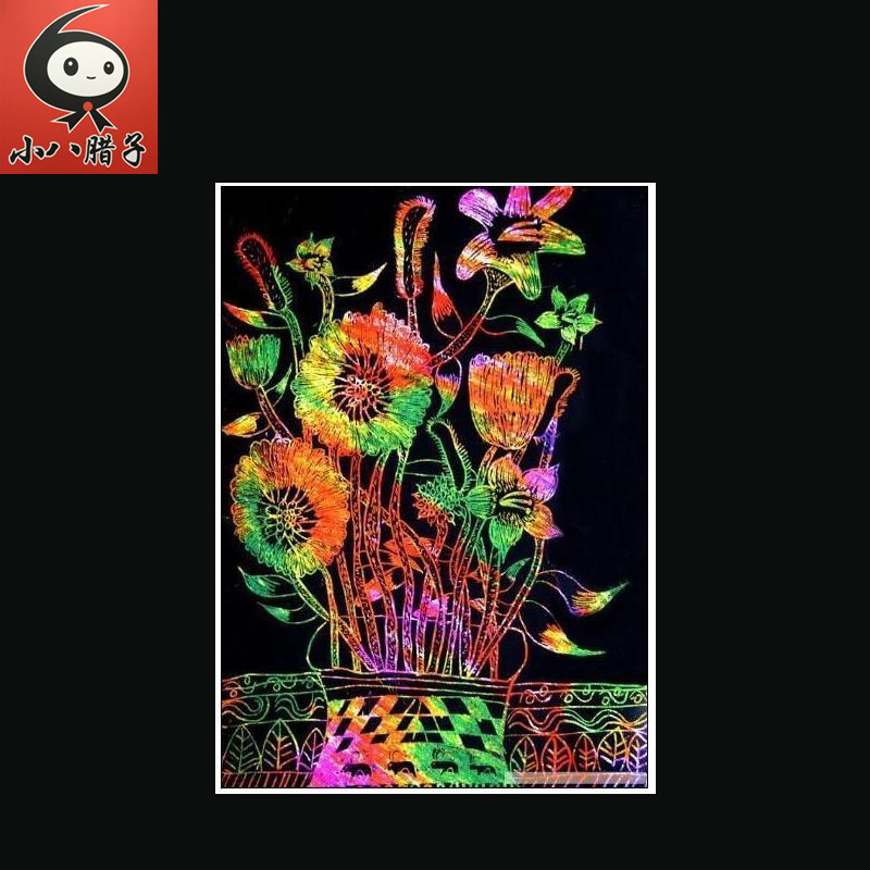 小八腊子刮画纸 4K绘画纸 美术用品 炫彩/迷彩刮蜡纸 10张套包在类目 玩具/童车/益智/积木/模型, 手工制作/创意DIY, 沙画/胶画/其他画中 - 来自Buy2taobao.com提供专业的淘宝代购服务