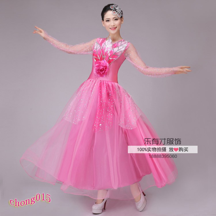 大合唱演出服女长裙开场舞演出服女舞蹈裙成人大气现代舞蹈连衣裙|msdalam kategori Butik wanita / wanita, pakaian/pakaian kebangsaan/peringkat pakaian, pakaian kebangsaan/pakaian - dari Buy2taobao.com untuk memberikan perkhidmatan ejen Taobao profesional membeli
